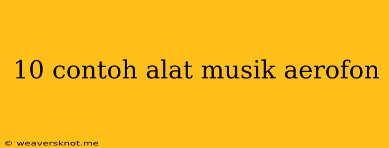 10 Contoh Alat Musik Aerofon