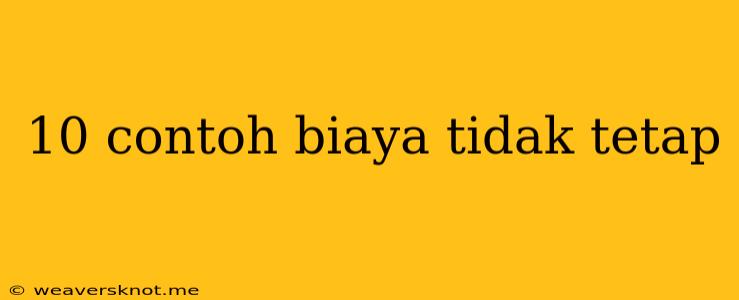 10 Contoh Biaya Tidak Tetap