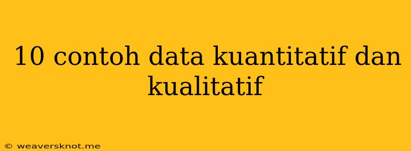 10 Contoh Data Kuantitatif Dan Kualitatif