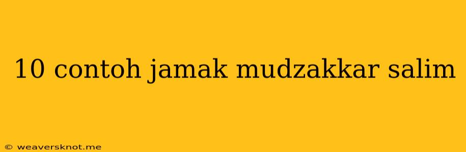 10 Contoh Jamak Mudzakkar Salim