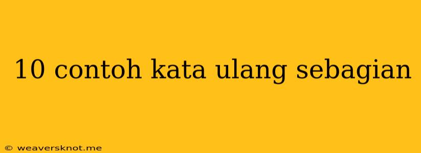 10 Contoh Kata Ulang Sebagian