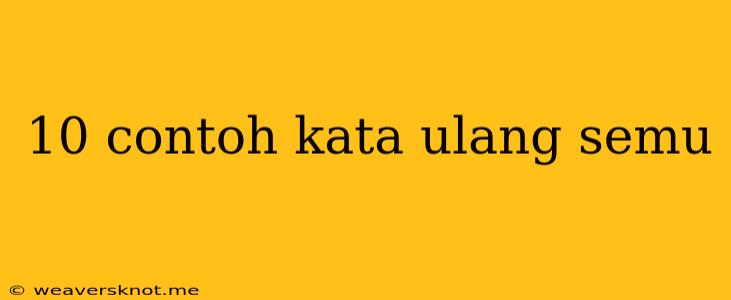 10 Contoh Kata Ulang Semu