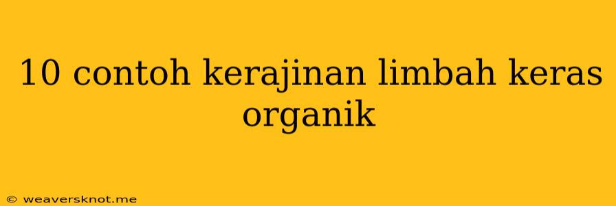 10 Contoh Kerajinan Limbah Keras Organik