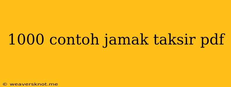 1000 Contoh Jamak Taksir Pdf