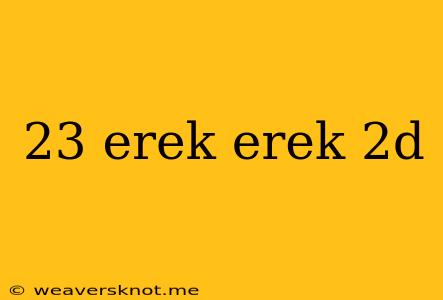 23 Erek Erek 2d