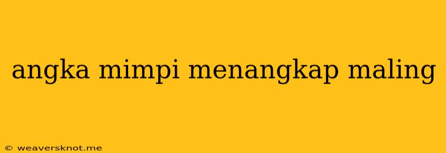 Angka Mimpi Menangkap Maling