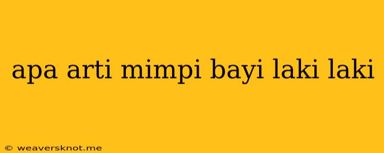 Apa Arti Mimpi Bayi Laki Laki