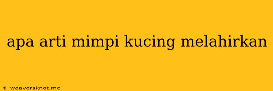 Apa Arti Mimpi Kucing Melahirkan