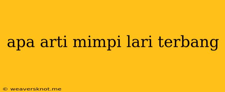 Apa Arti Mimpi Lari Terbang