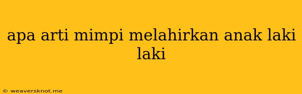 Apa Arti Mimpi Melahirkan Anak Laki Laki