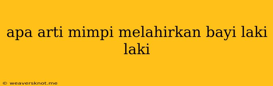 Apa Arti Mimpi Melahirkan Bayi Laki Laki