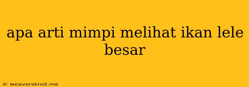 Apa Arti Mimpi Melihat Ikan Lele Besar