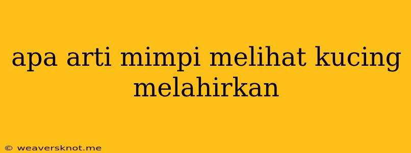 Apa Arti Mimpi Melihat Kucing Melahirkan