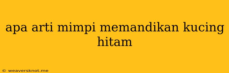 Apa Arti Mimpi Memandikan Kucing Hitam