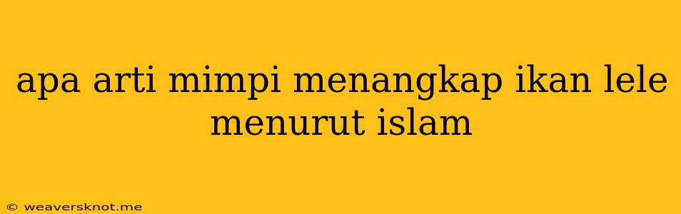 Apa Arti Mimpi Menangkap Ikan Lele Menurut Islam