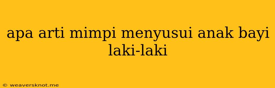 Apa Arti Mimpi Menyusui Anak Bayi Laki-laki