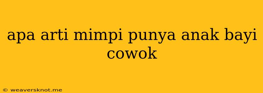 Apa Arti Mimpi Punya Anak Bayi Cowok