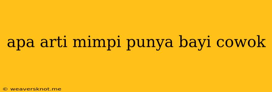 Apa Arti Mimpi Punya Bayi Cowok