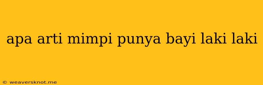 Apa Arti Mimpi Punya Bayi Laki Laki