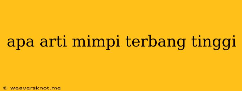 Apa Arti Mimpi Terbang Tinggi