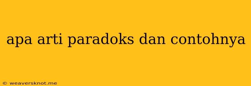 Apa Arti Paradoks Dan Contohnya