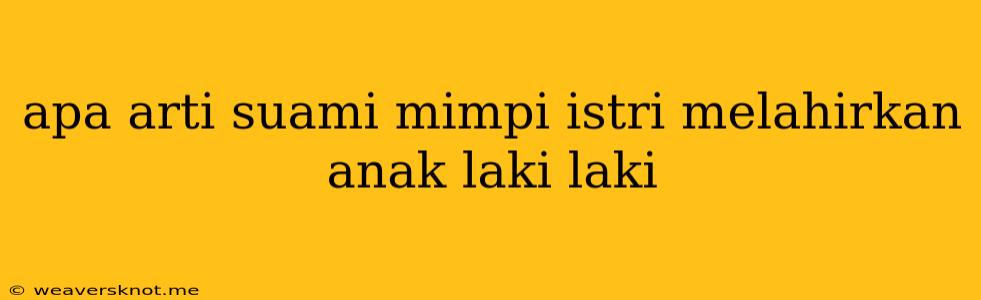 Apa Arti Suami Mimpi Istri Melahirkan Anak Laki Laki