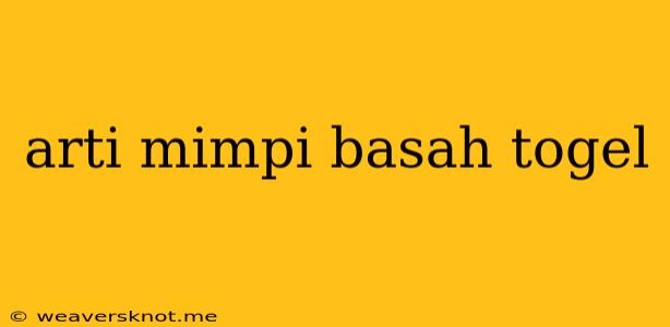 Arti Mimpi Basah Togel