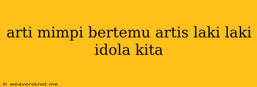 Arti Mimpi Bertemu Artis Laki Laki Idola Kita