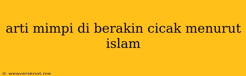 Arti Mimpi Di Berakin Cicak Menurut Islam