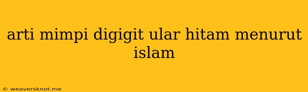 Arti Mimpi Digigit Ular Hitam Menurut Islam