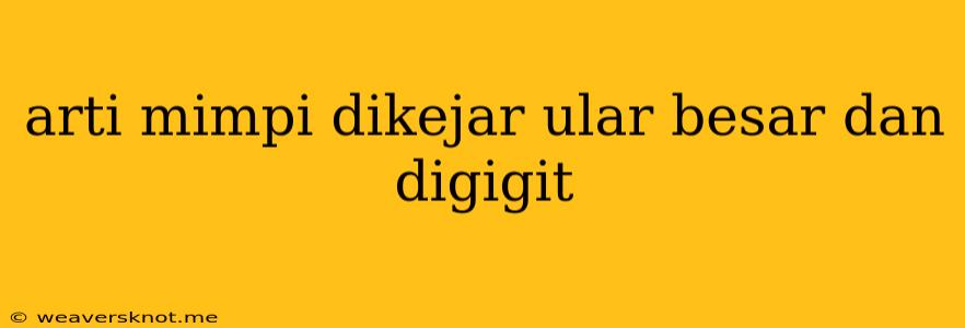 Arti Mimpi Dikejar Ular Besar Dan Digigit