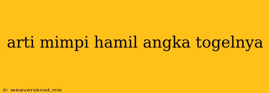 Arti Mimpi Hamil Angka Togelnya