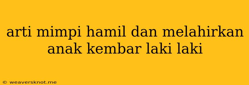 Arti Mimpi Hamil Dan Melahirkan Anak Kembar Laki Laki