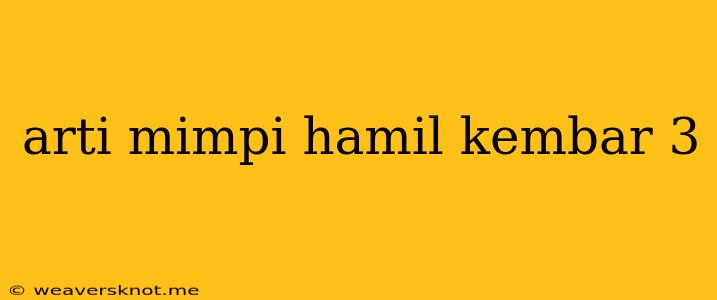 Arti Mimpi Hamil Kembar 3