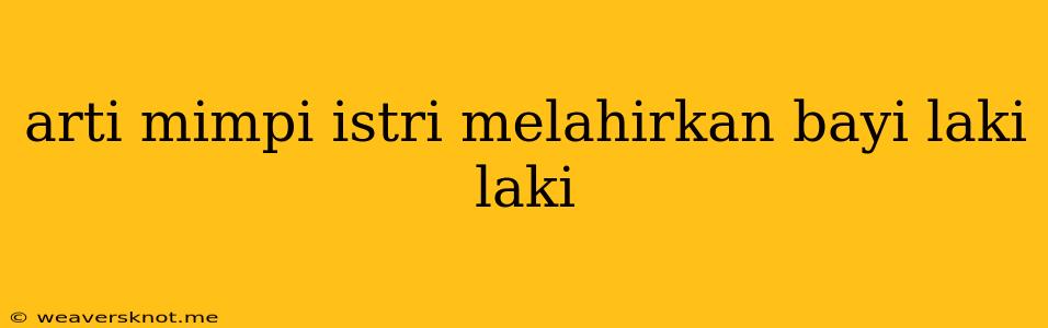 Arti Mimpi Istri Melahirkan Bayi Laki Laki