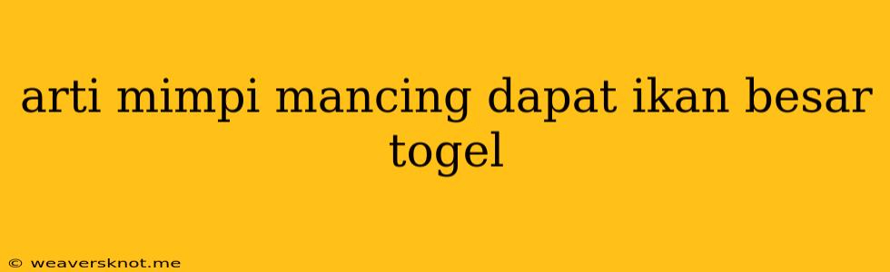 Arti Mimpi Mancing Dapat Ikan Besar Togel