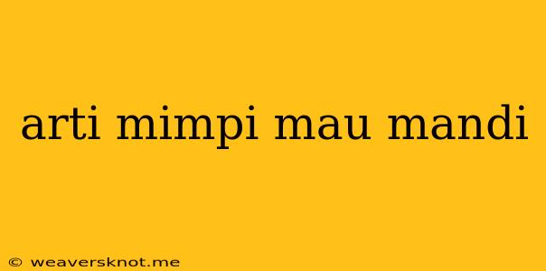 Arti Mimpi Mau Mandi