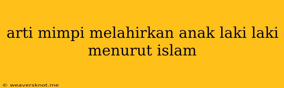 Arti Mimpi Melahirkan Anak Laki Laki Menurut Islam