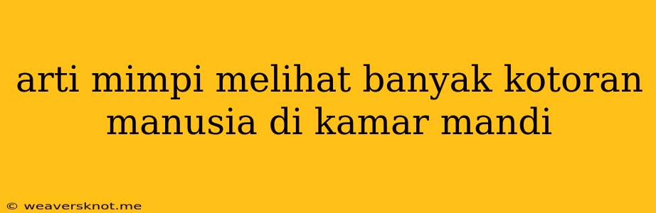 Arti Mimpi Melihat Banyak Kotoran Manusia Di Kamar Mandi