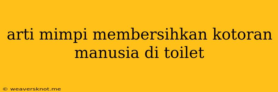 Arti Mimpi Membersihkan Kotoran Manusia Di Toilet