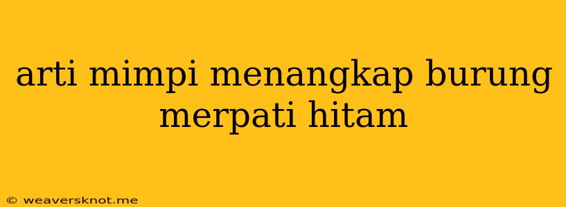 Arti Mimpi Menangkap Burung Merpati Hitam