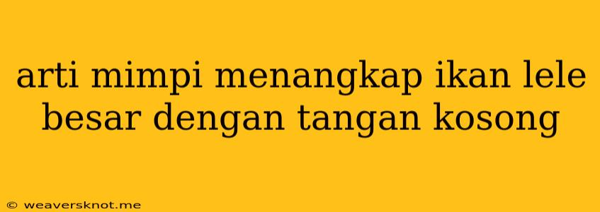 Arti Mimpi Menangkap Ikan Lele Besar Dengan Tangan Kosong