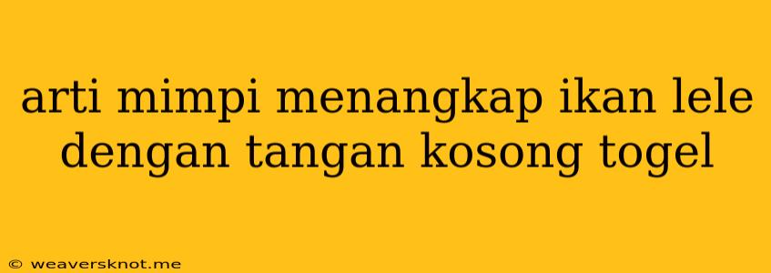 Arti Mimpi Menangkap Ikan Lele Dengan Tangan Kosong Togel