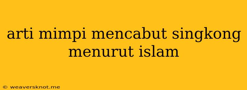 Arti Mimpi Mencabut Singkong Menurut Islam