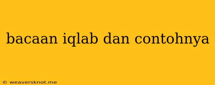 Bacaan Iqlab Dan Contohnya