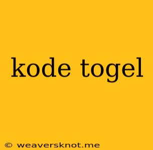 Kode Togel